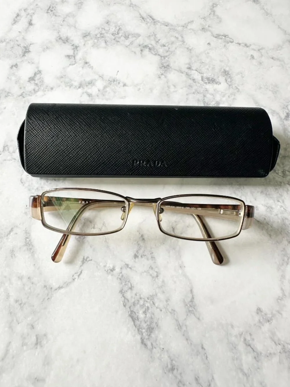Prada Vintage Tortoise Cream Eyeglasses
